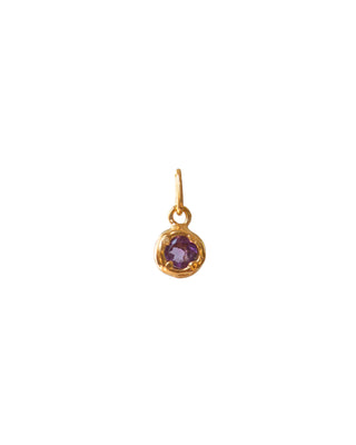 Melty Gemstone Charm Gold Vermeil with Amethyst