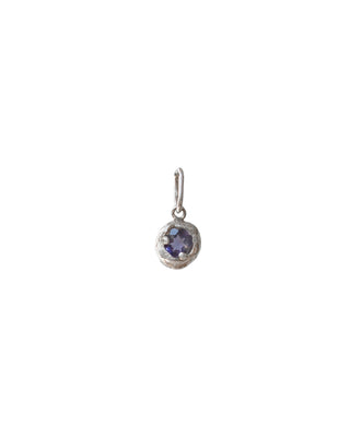 Melty Gemstone Charm Sterling Silver with Iolite