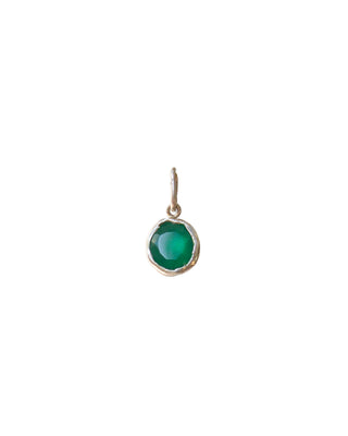 Melty Gemstone Charm Sterling Silver with Green Agate