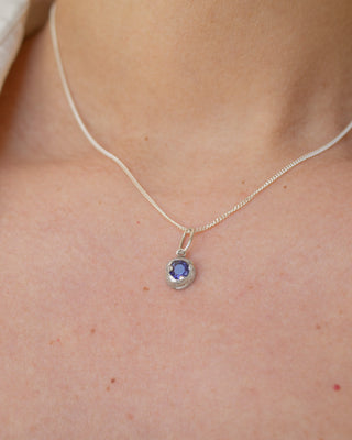 Melty Gemstone Charm Sterling Silver with Iolite