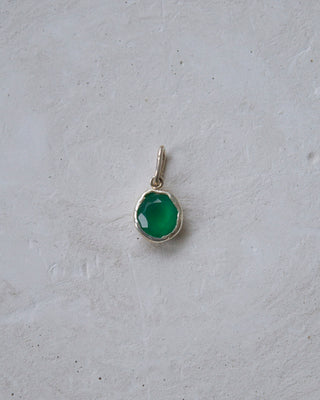 Melty Gemstone Charm Sterling Silver with Green Agate