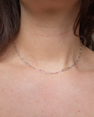 Paperclip Chain Necklace Sterling Silver