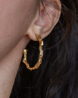 Float Hoop Earrings Gold Vermeil