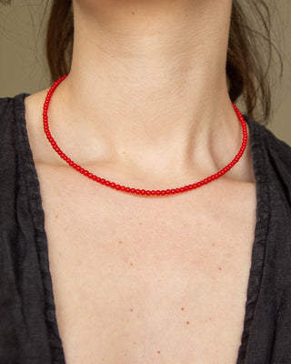 Coral Gemstone Necklace in Red