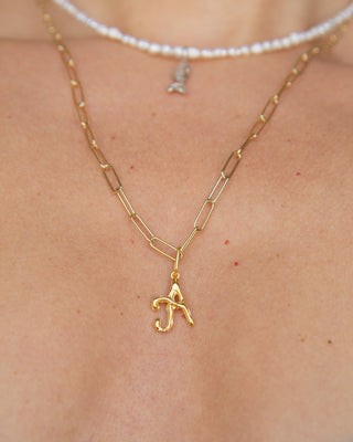 Paperclip Chain Necklace Gold Vermeil