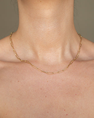 Paperclip Chain Necklace Gold Vermeil