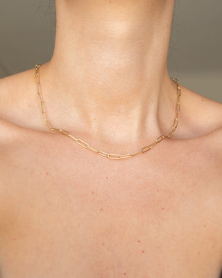 Paperclip Chain Necklace Gold Vermeil