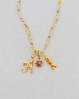 Paperclip Chain Necklace Gold Vermeil