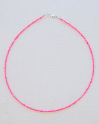 Jade Gemstone Necklace in Hot Pink