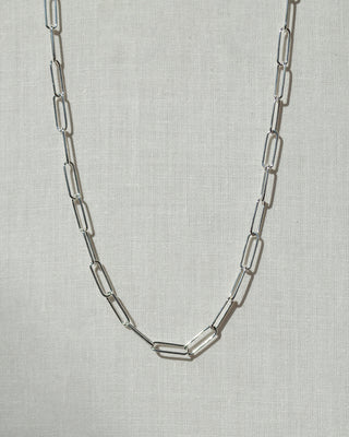 Paperclip Chain Necklace Sterling Silver