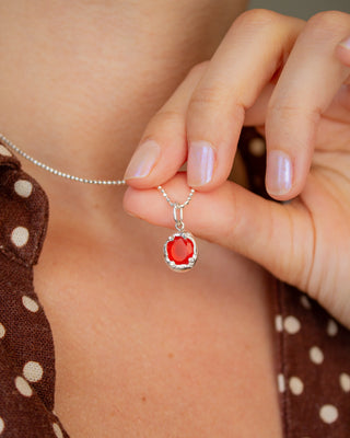 Melty Gemstone Charm Sterling Silver with Carnelian