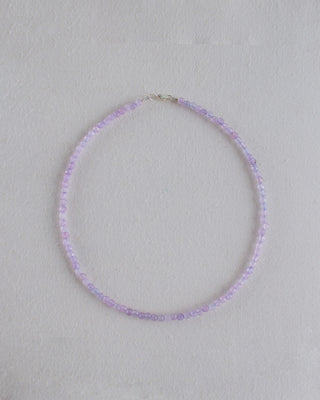 Agate Gemstone Necklace in Lilac