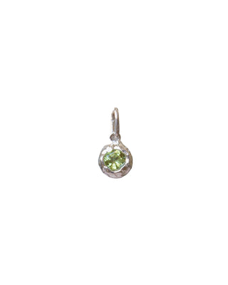 Melty Gemstone Charm Sterling Silver with Peridot