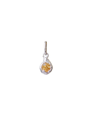 Melty Gemstone Charm Sterling Silver with Citrine