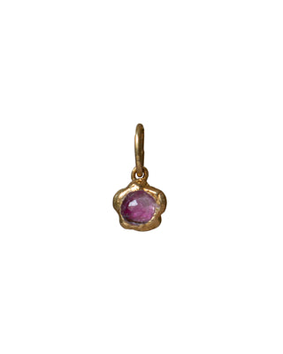 Melty Gemstone Charm Gold Vermeil with Watermelon Tourmaline (Pink)